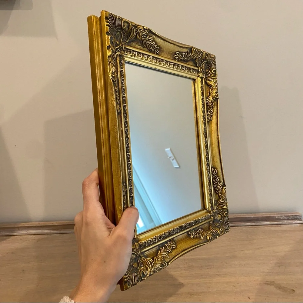 Vintage Ornate Guild Wood Mirror International Bazaar Gold